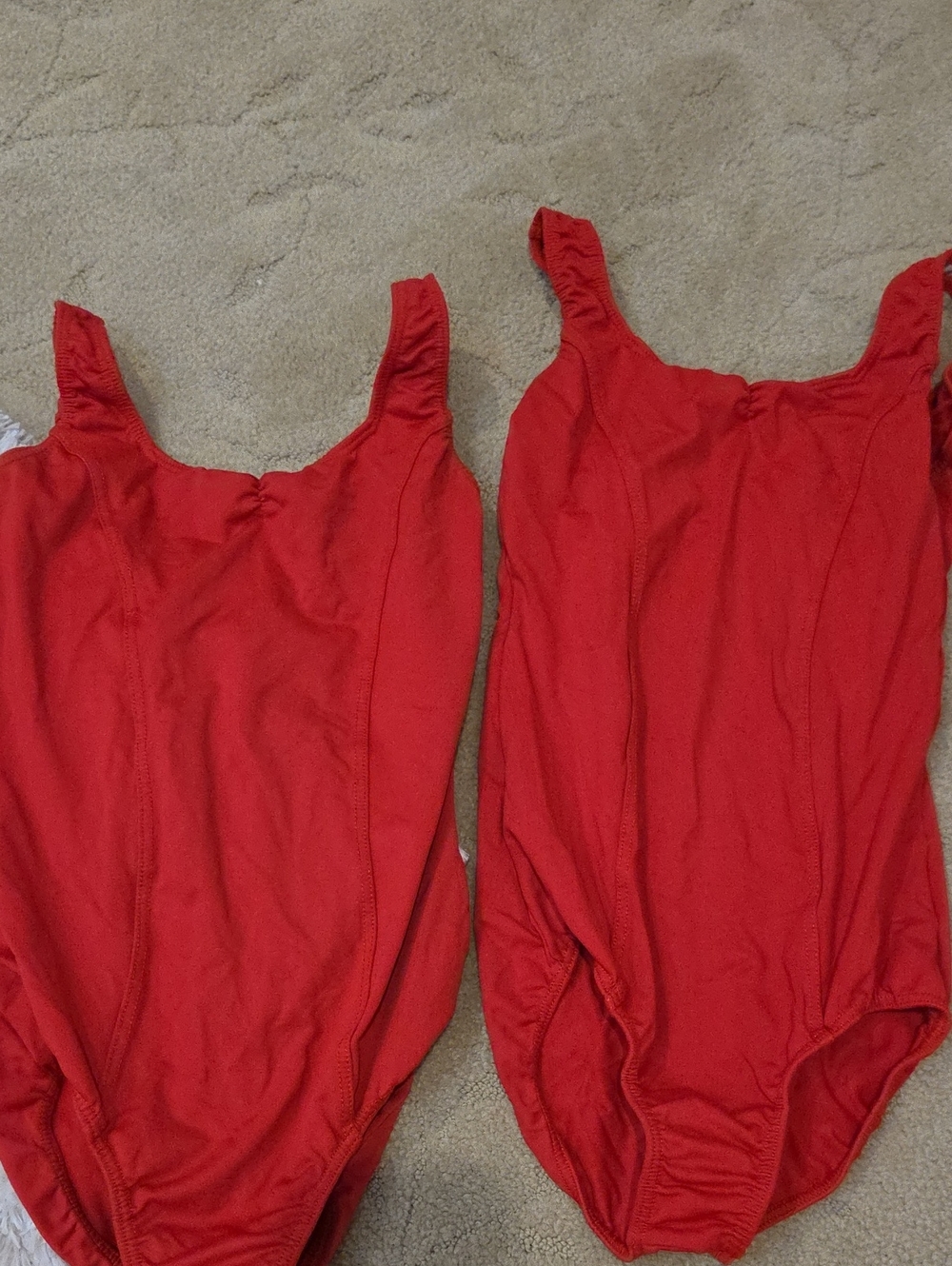2 Red Ballet Leotards/body Suite